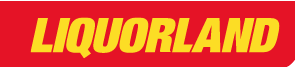liquorland logo in yellow lettering against red background